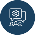 Icon of a group of people chatting.