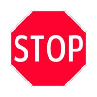 red stop road sign - octagon shape