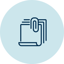 Icon of documents and a paper clip.